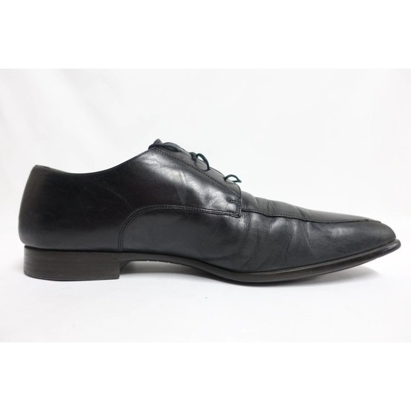 SANTONI Men Dress Shoes Apron-Toe Derby Black Sz 12 EE Wide Leather Lace-Up main image 5